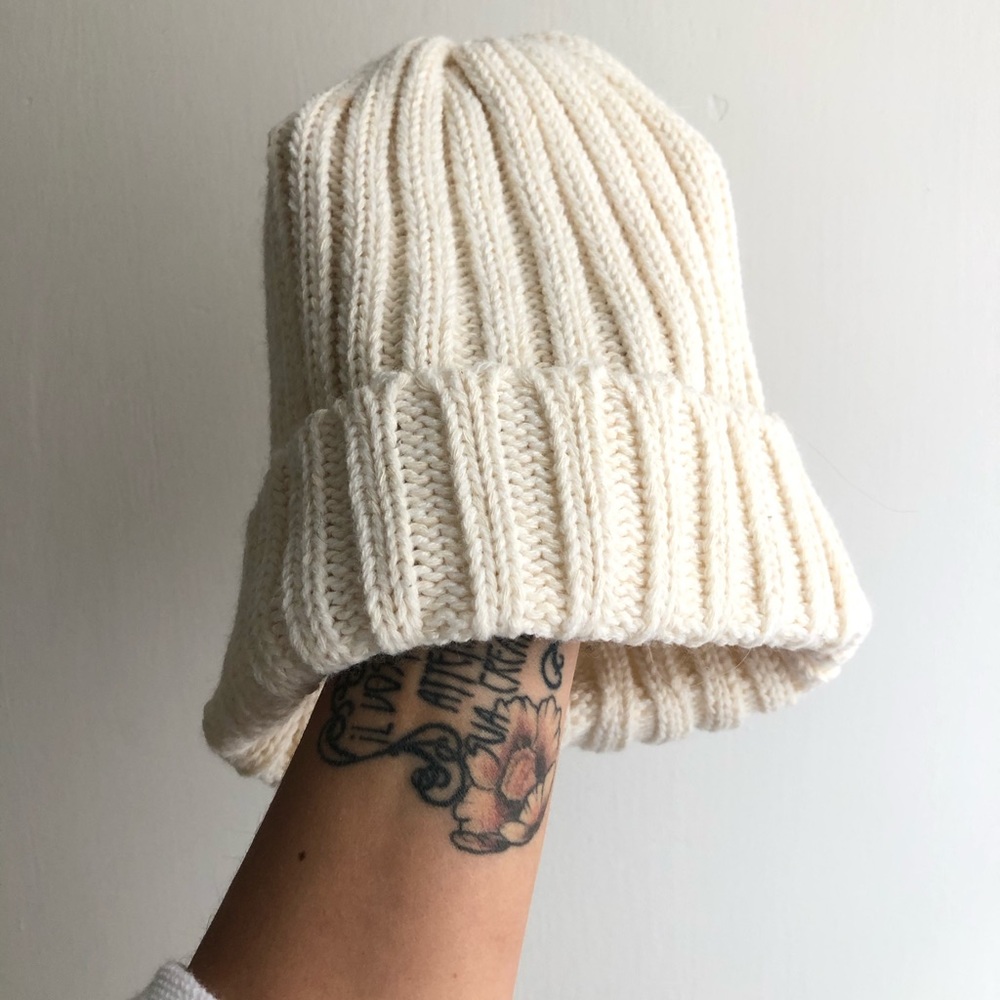 Yellow 108 Cream Knitted Beanie
